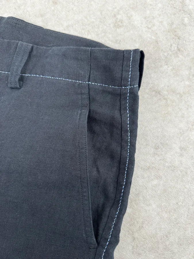 Issey Miyake Navy Linen Cozy Pants ohRqPmd 7