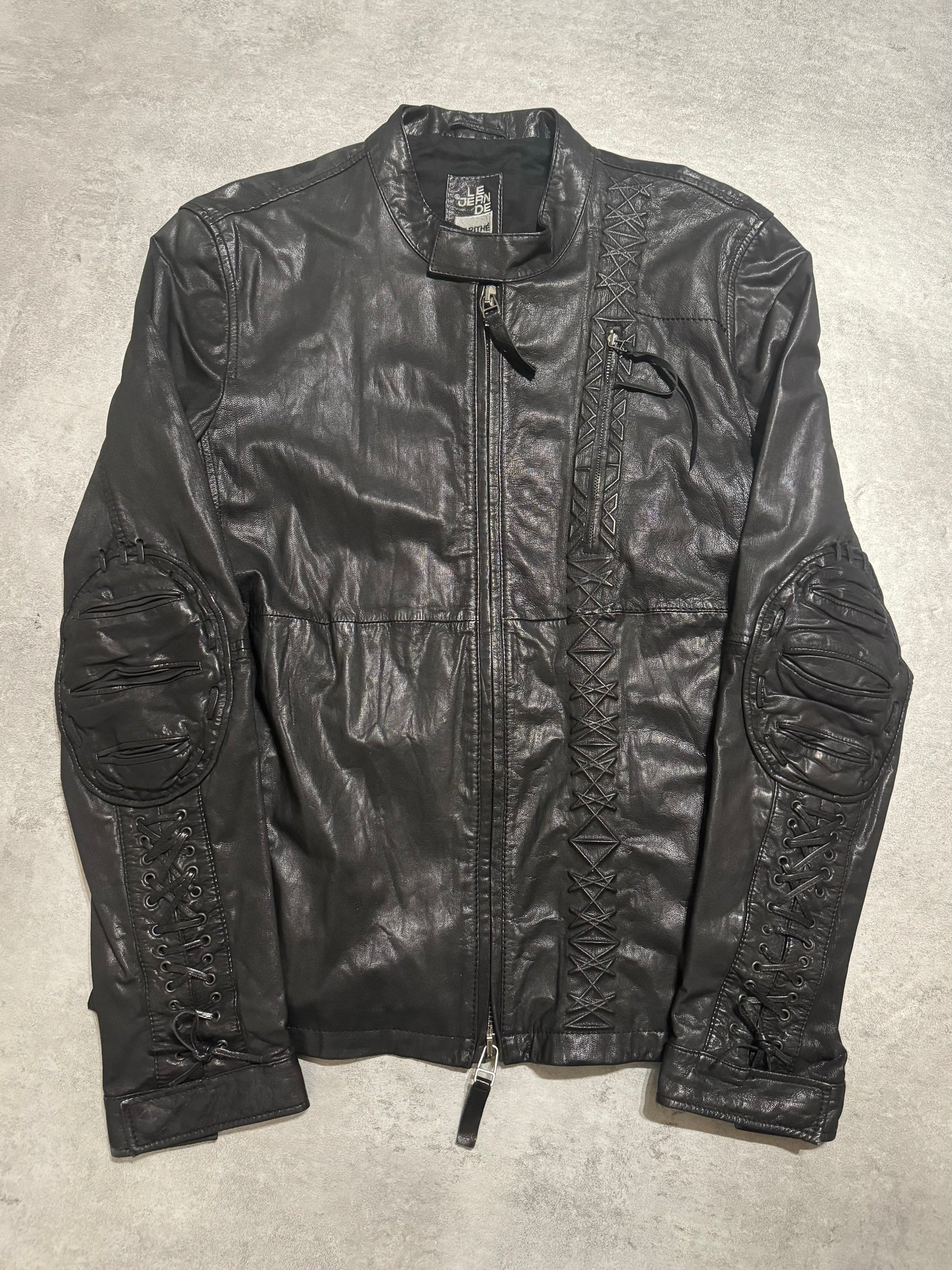 2000s Marithé + François Girbaud Black Signature Biker Leather Jacket (M/L) - 1