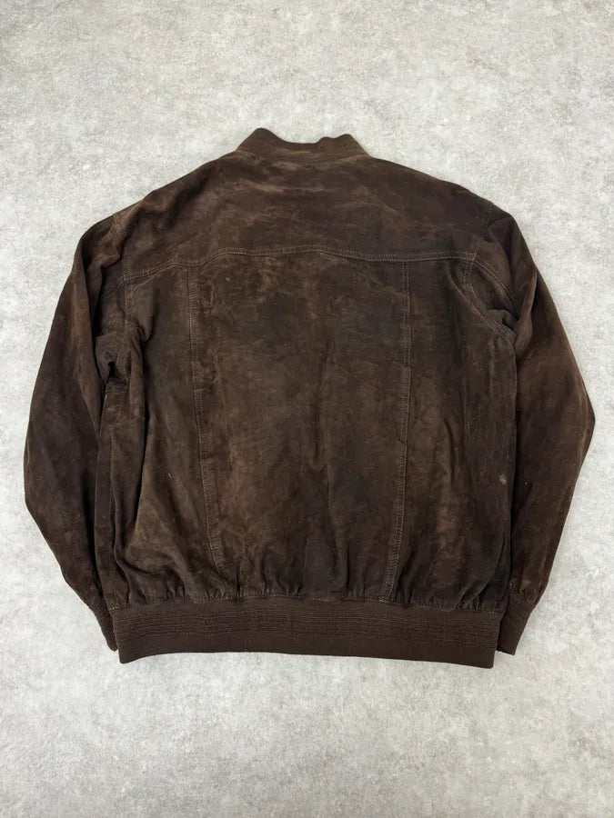 Italian Archive Brown Suede Leather Buttoned Jacket TjKZzTr 3