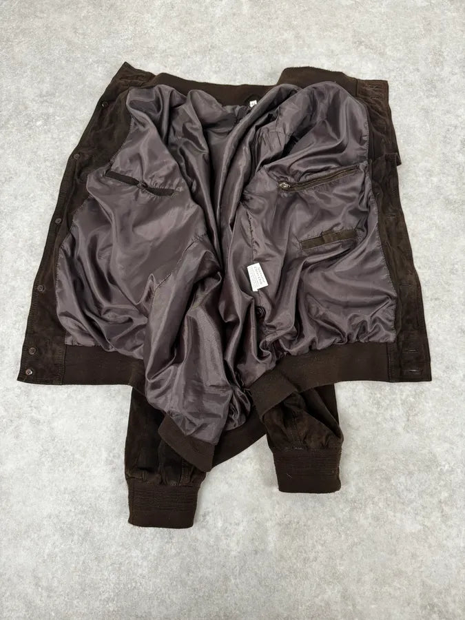 Italian Archive Brown Suede Leather Buttoned Jacket TjKZzTr 6