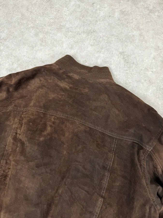 Italian Archive Brown Suede Leather Buttoned Jacket TjKZzTr 5