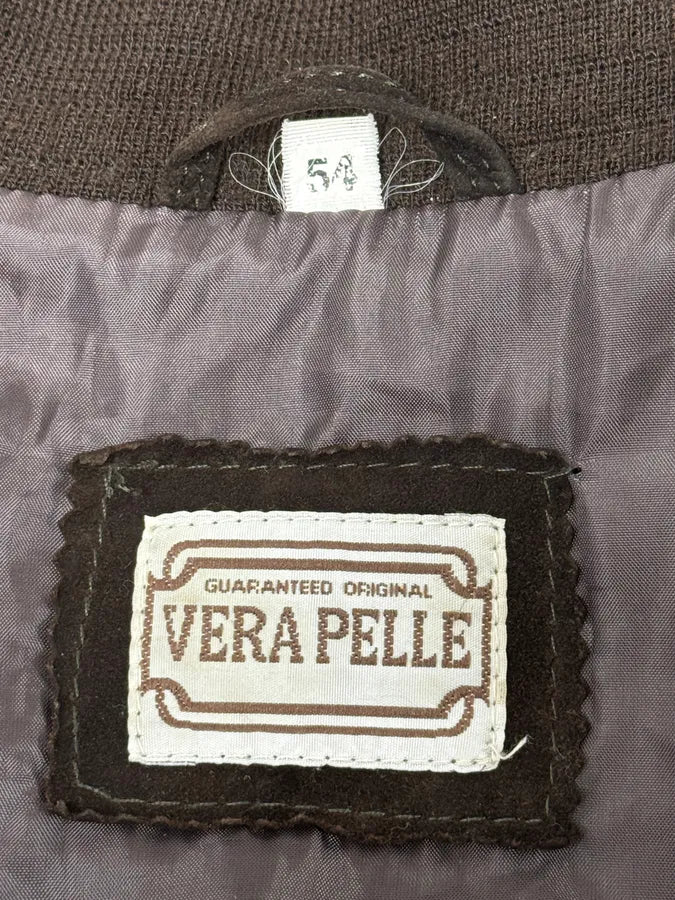 Italian Archive Brown Suede Leather Buttoned Jacket TjKZzTr 8