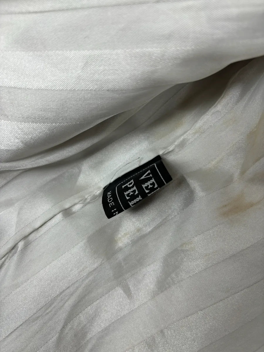 Italian Archive White Eroded Leather Trucker Jacket NMltIFS 10