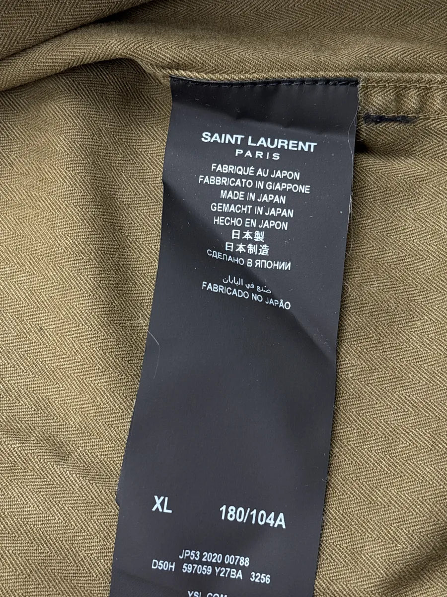 SS2020 Saint Laurent Olive Twill Western Snap Shirt ithrwDbS 9