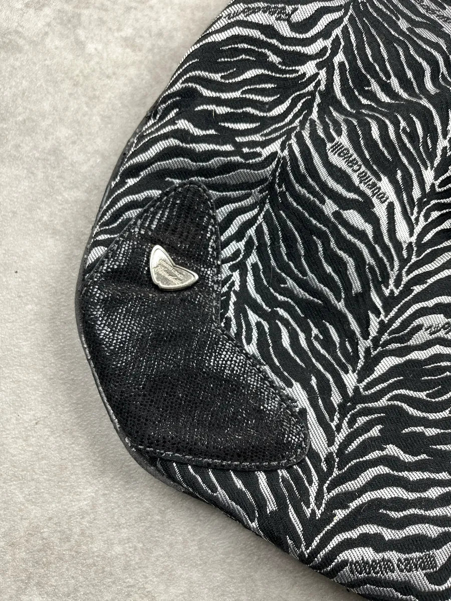 2000s Roberto Cavalli Shiny Zebra Black & White Canvas Bag ivPhBVon 4