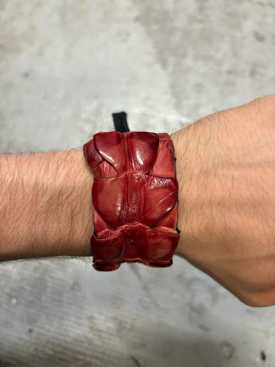 Ivo Scunzani Red Crocodile Leather Armband Bracelet jDaZuUI 1