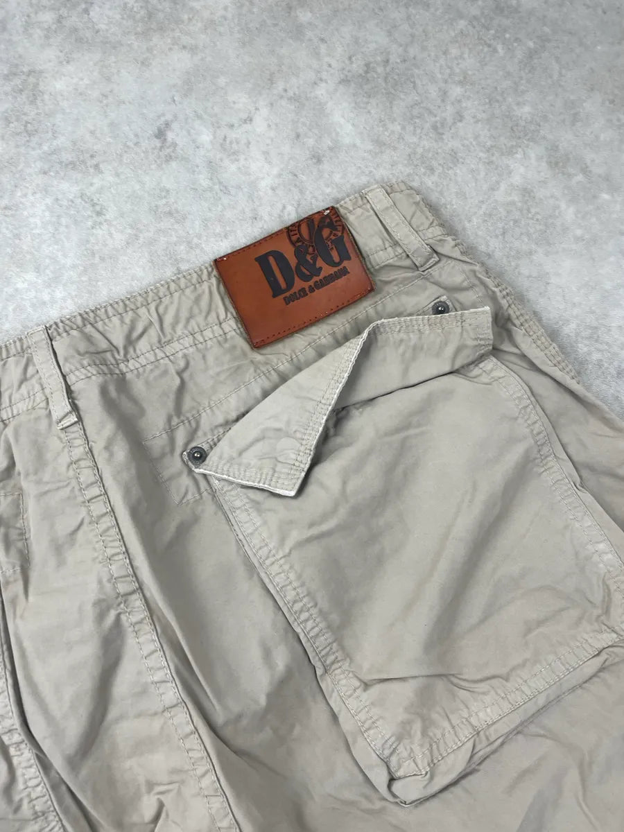 AW2004 Dolce & Gabbana Beige Oversized Multi-Pocket Cargo Pants ixAgWRvA 7