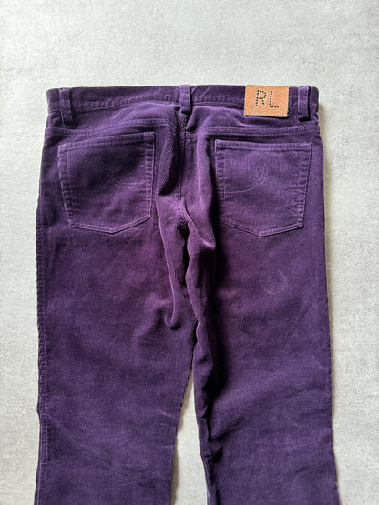 2000s Ralph Lauren Velvet Purple Cozy Pants (L) - 4