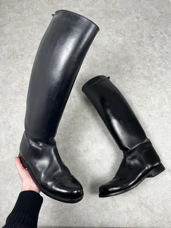 J.M. Weston Black Ankle Leather Western Boots vIbldYn 0