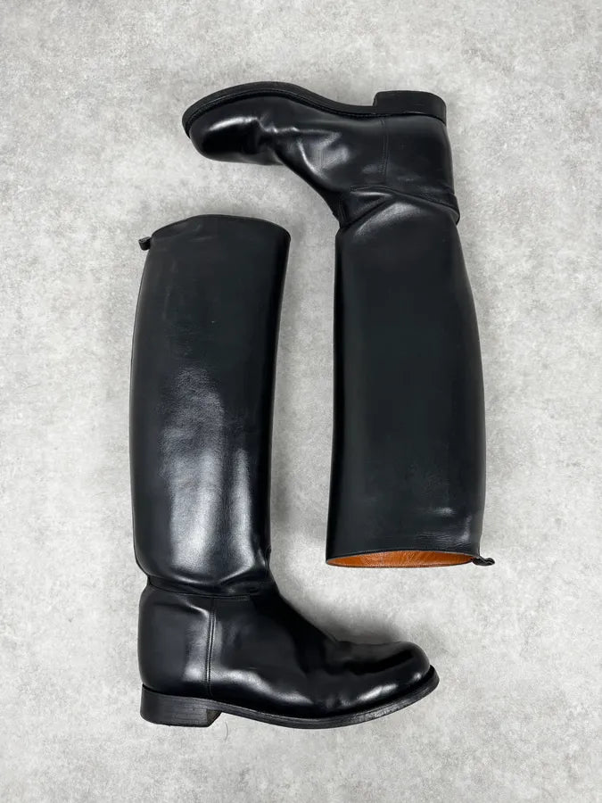 J.M. Weston Black Ankle Leather Western Boots vIbldYn 1