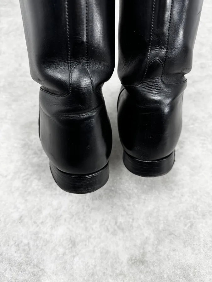 J.M. Weston Black Ankle Leather Western Boots vIbldYn 3
