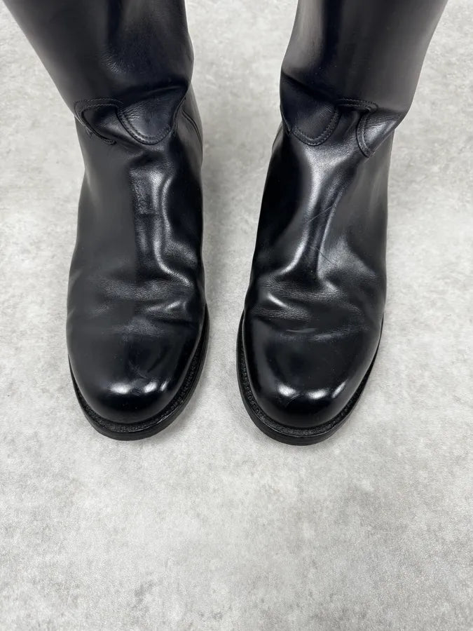 J.M. Weston Black Ankle Leather Western Boots vIbldYn 2