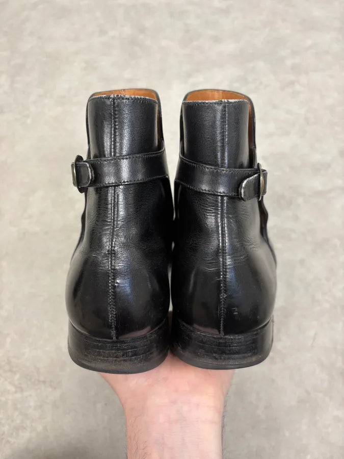 J.M. Weston Black Buckle Leather Boots WoJHhhN 8