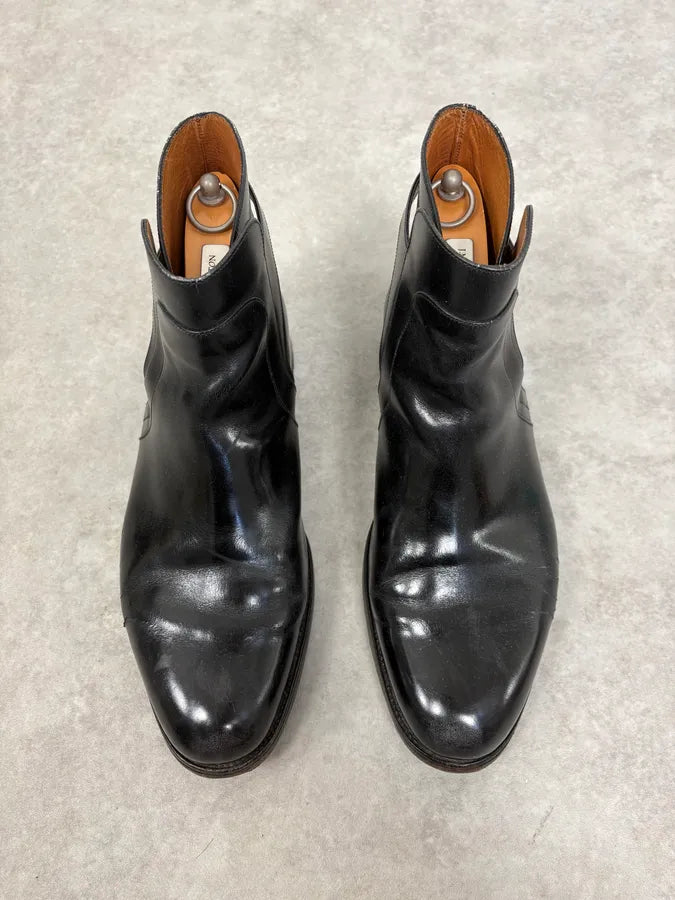 J.M. Weston Black Buckle Leather Boots WoJHhhN 3