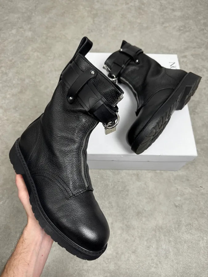 J.W. Anderson Black Ultra Zip Ankle Leather Boots RefgQag 0