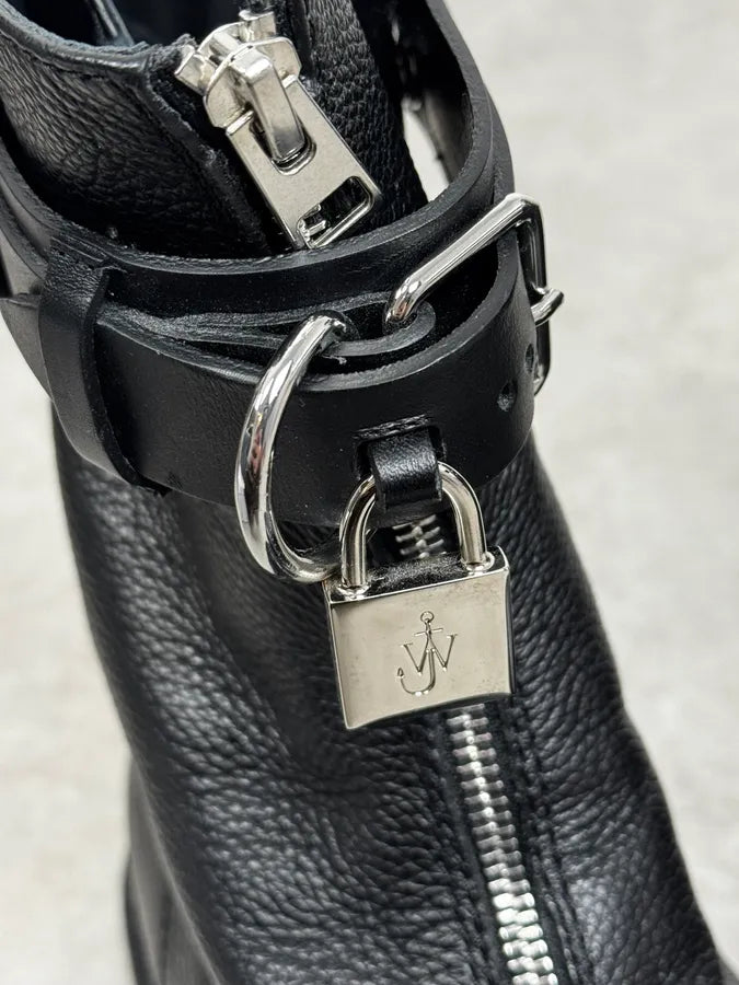 J.W. Anderson Black Ultra Zip Ankle Leather Boots RefgQag 3