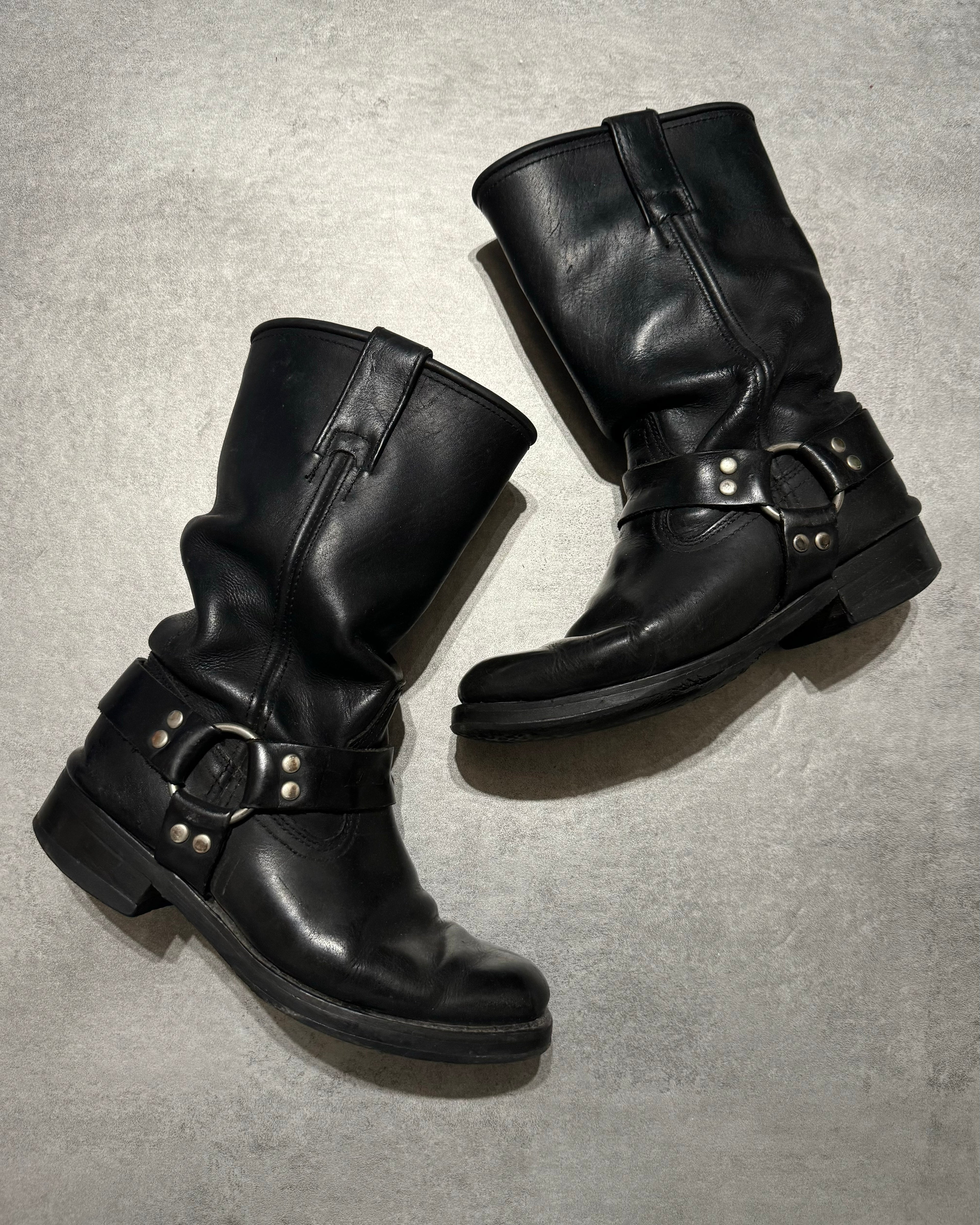 2000s DMP Moto Biker Black Ankle Boots (undefined) - 2