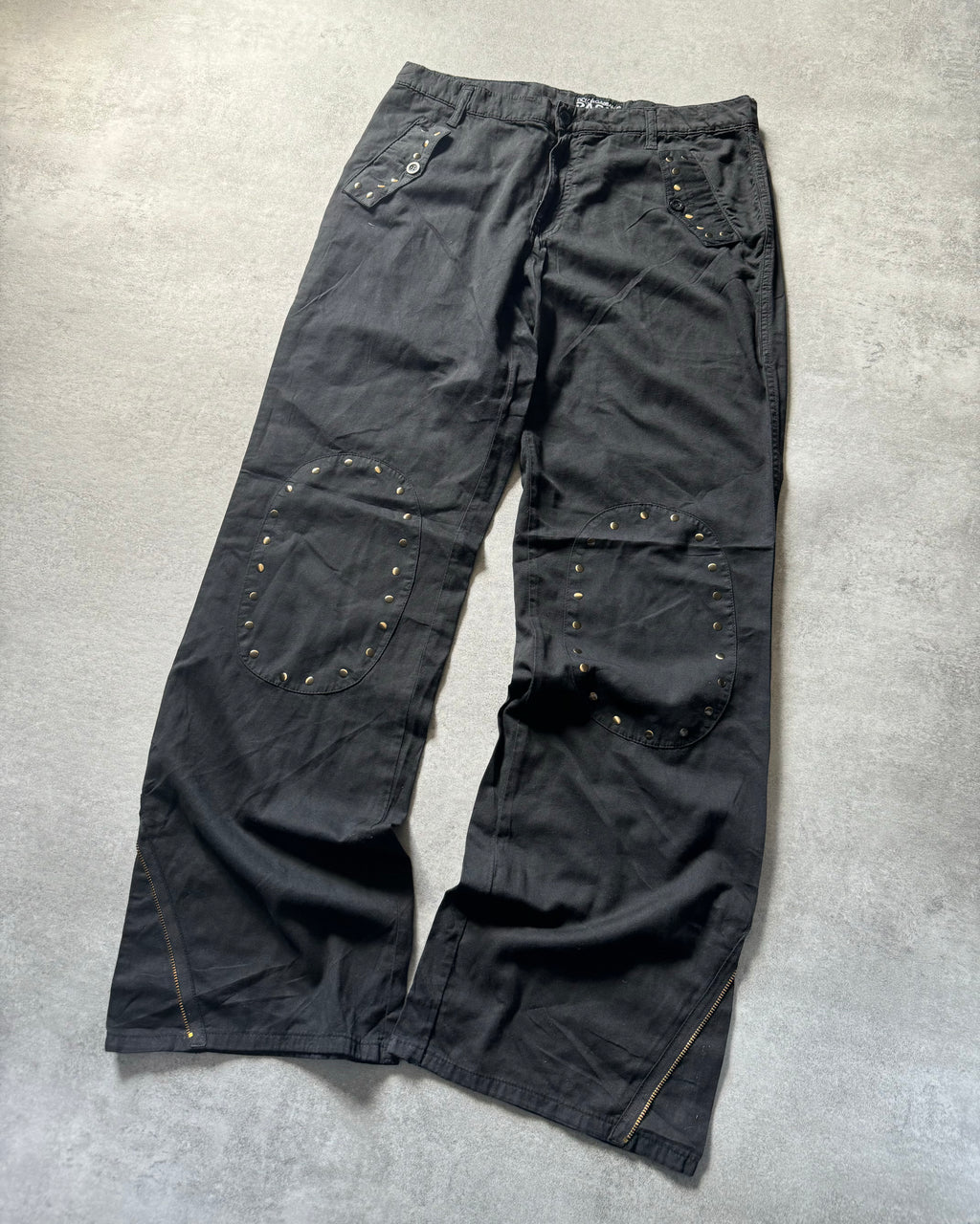 SS2010 Dolce & Gabbana Black Double Knee Cozy Straight Pants (M) - 5