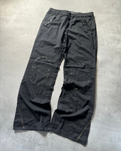 SS2010 Dolce & Gabbana Black Double Knee Cozy Straight Pants (M) - 5