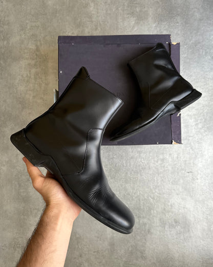 FW1999 Prada Black Leather Derby High Boots (43) - 1