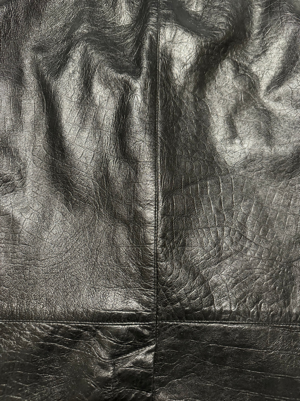 AW2002 Cavalli Black Crocodile Effect Suit Leather Jacket (M) - 8