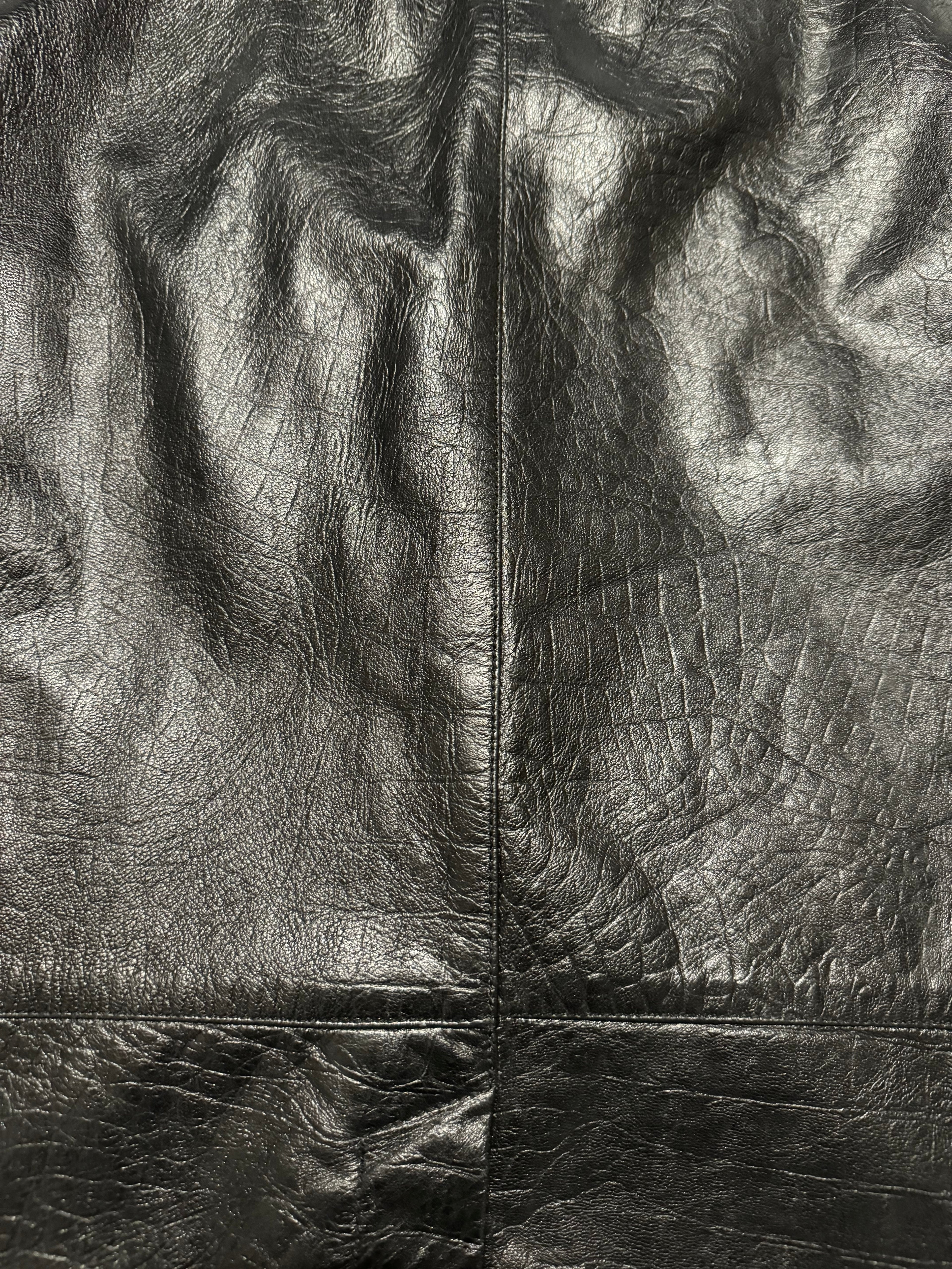 AW2002 Cavalli Black Crocodile Effect Suit Leather Jacket (M) - 8