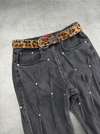 2000s Prada Leopard Pony Hair Leather Belt (OS) - 1