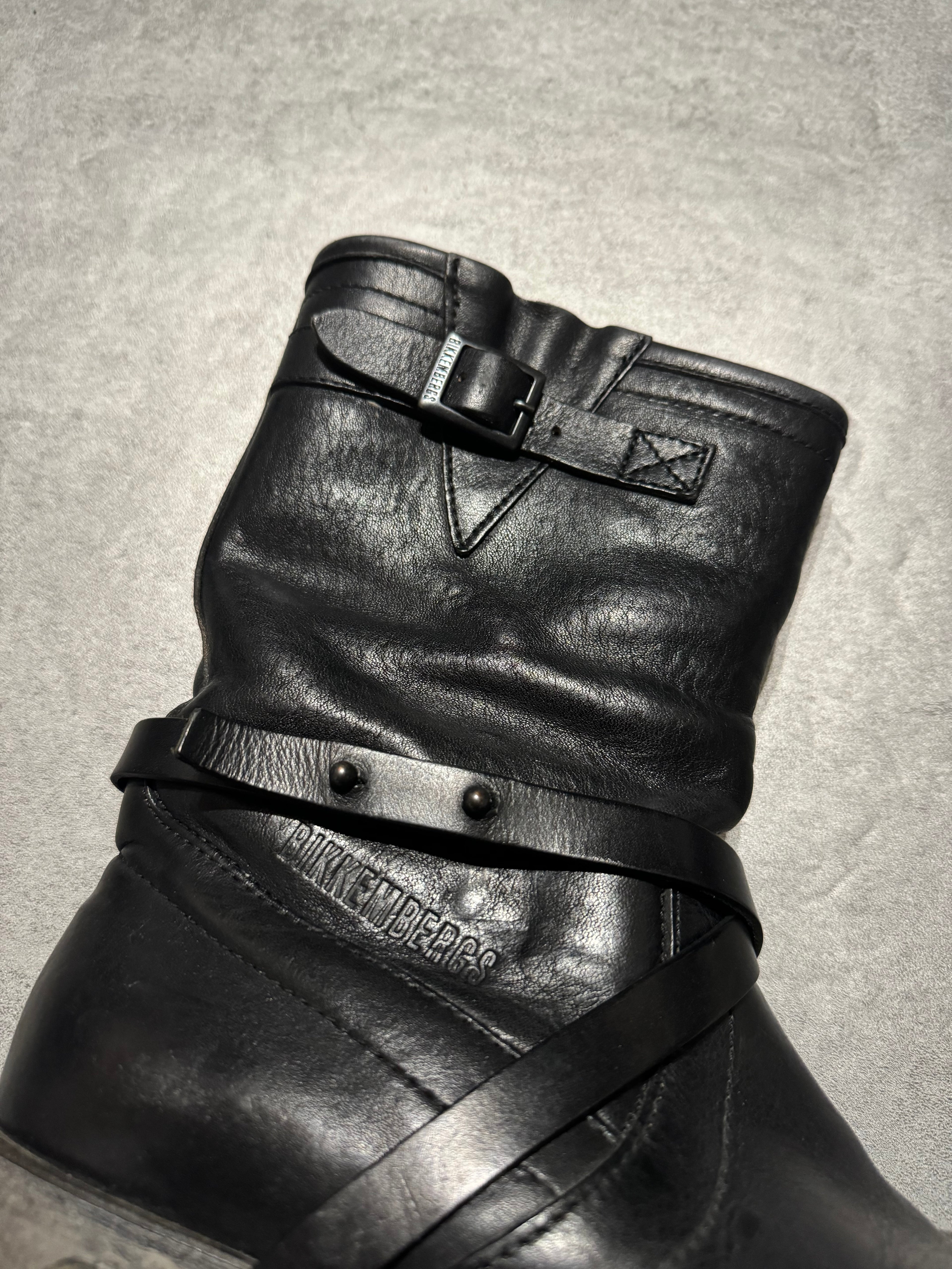 2000s Dirk Bikkembergs Black Ankle Combat Leather Boots (42,5) - 6