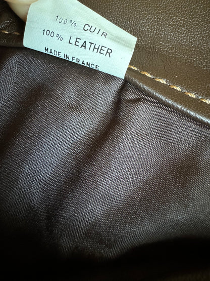 2000s Jean Paul Gaultier Cozy Brown Leather Pants (M) - 9