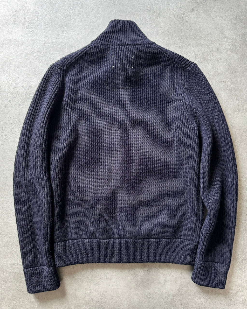 SS2020 Maison Margiela Navy Wool Zip-Up Sweater (M) - 2