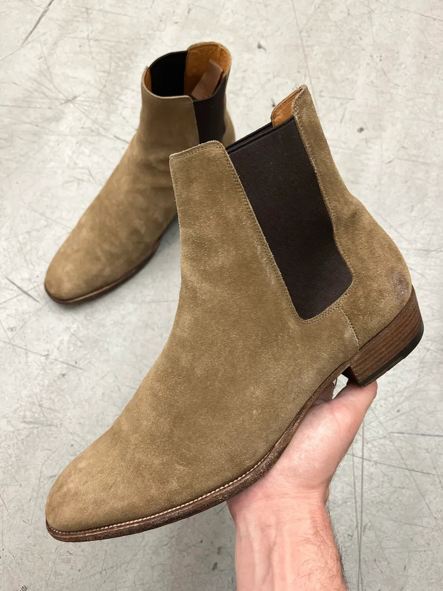 2010s Saint Laurent Beige Suede Chelsea Boots jKQvuuiR 0