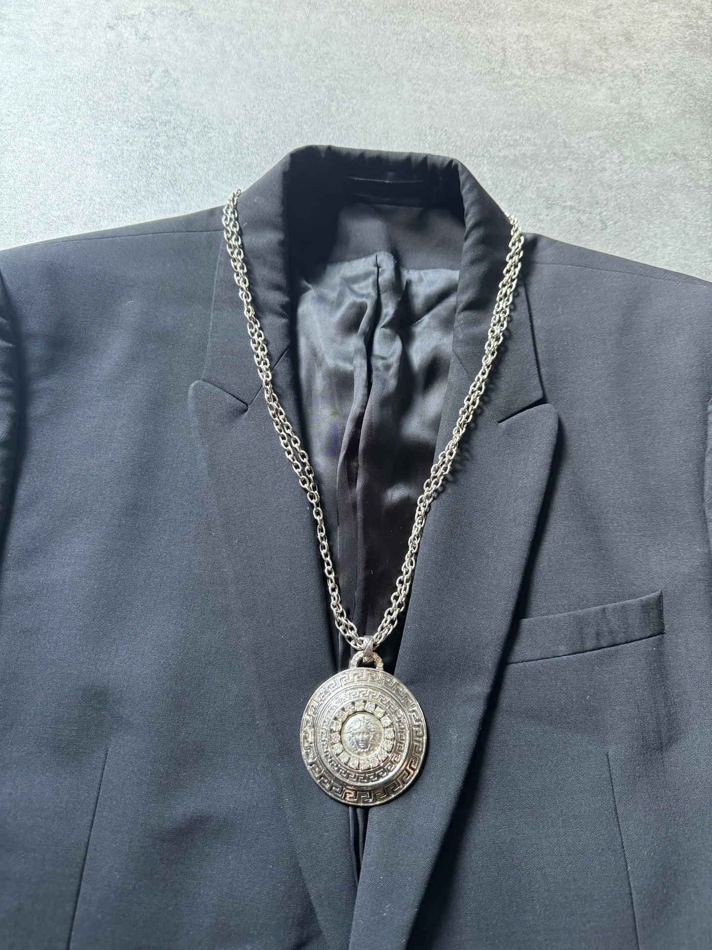 Gianni Versace La Medusa Silver Tone Necklace  (OS) - 2