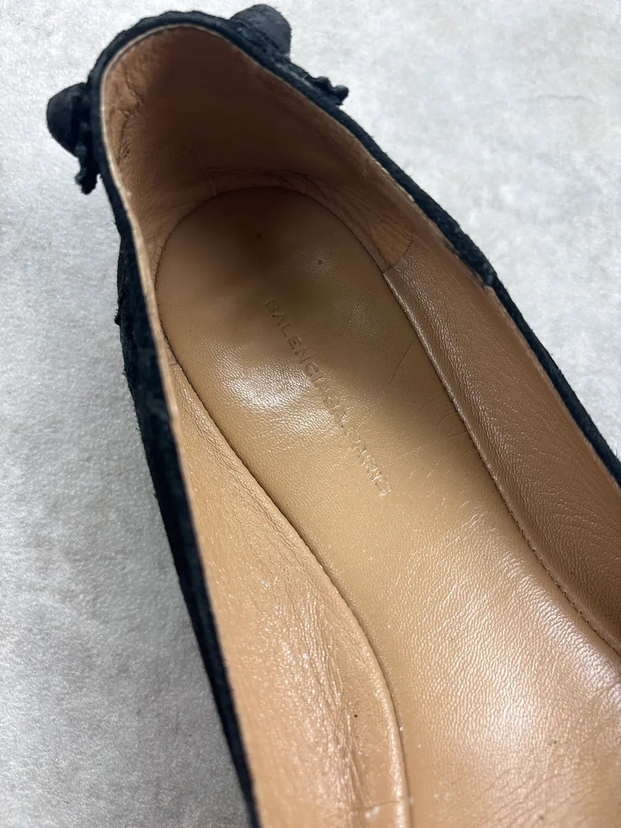 2000s Balenciaga Black Suede City Ballet Flats pemIVMF 7