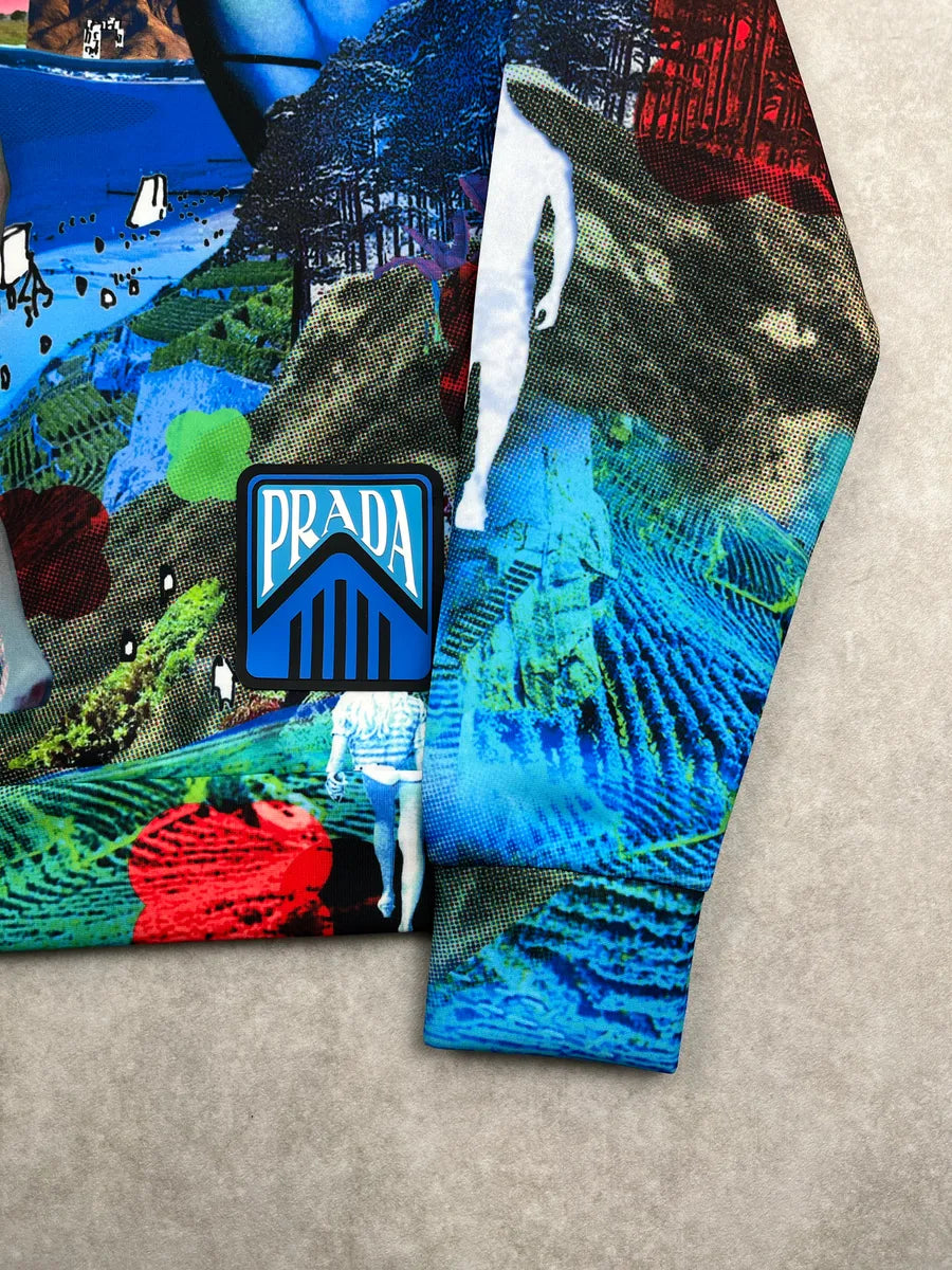 SS2019 Prada Multicolor Surreal Landscape Zip-Up Sweater jQdqKqmm 8