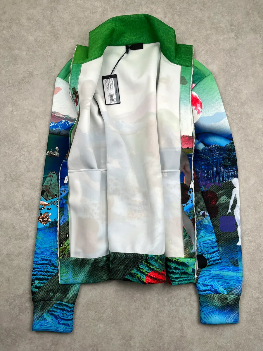 SS2019 Prada Multicolor Surreal Landscape Zip-Up Sweater jQdqKqmm 3