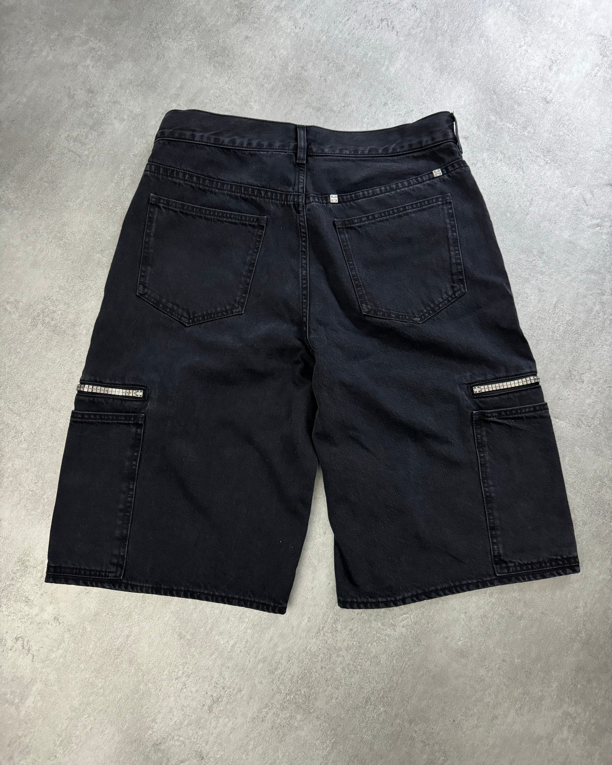 Givenchy 4G Zip Denim Black Cargo Short by Matthew Williams (M/L) - 3