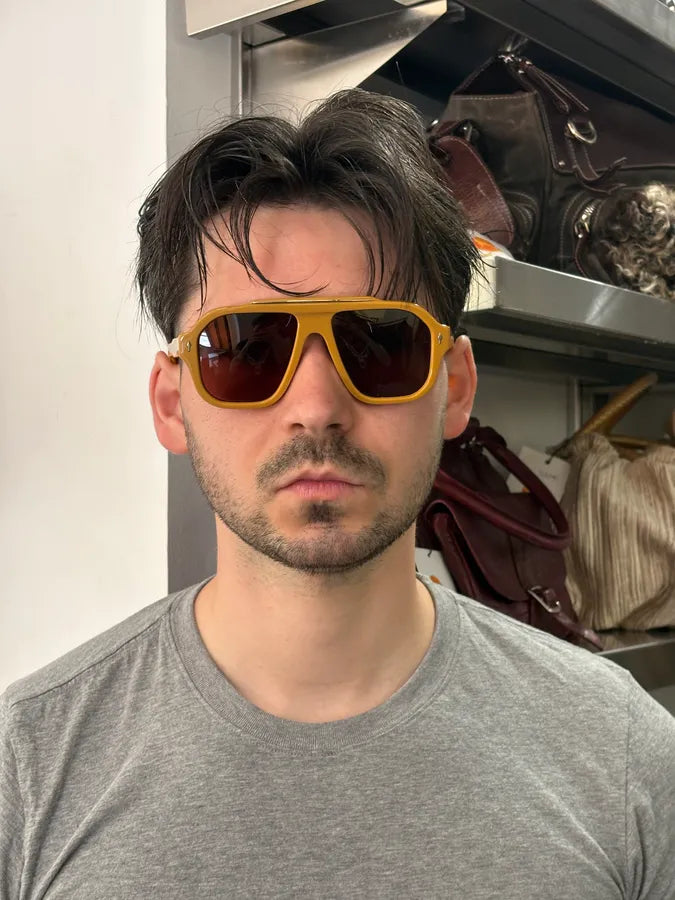 Jacques Marie Mage Aviator Camel Sunglasses QKVEcOl 1