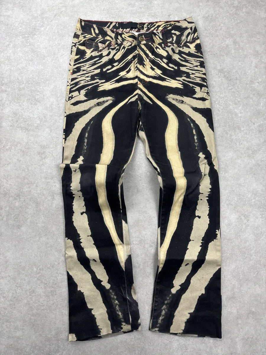 SS2002 Cavalli Black Beige Hallucination Psycho ants jbuwMzHc 0