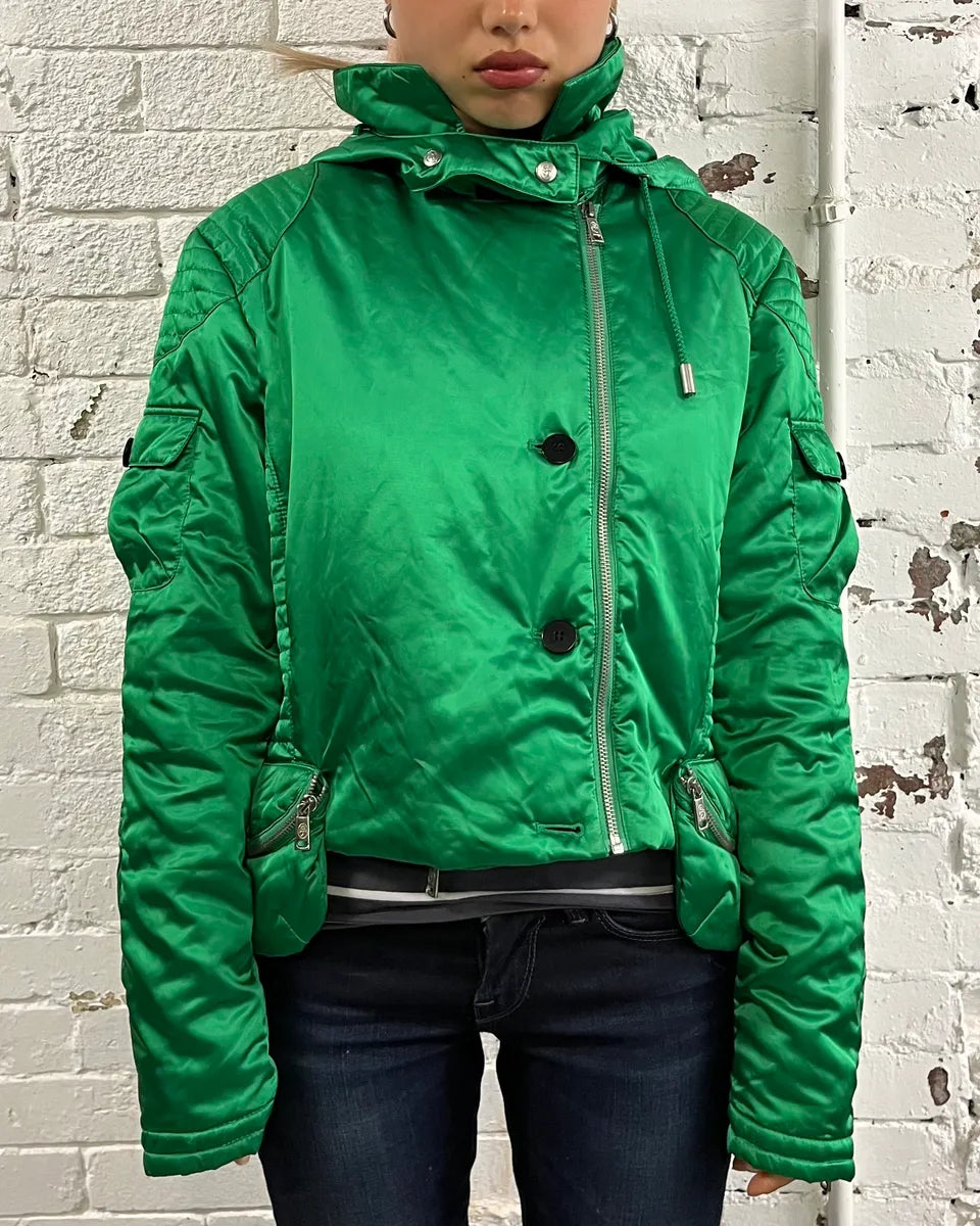 JC de Castelbajac Multi-Pocket Green Light Aviator Jacket geKFWEX 1