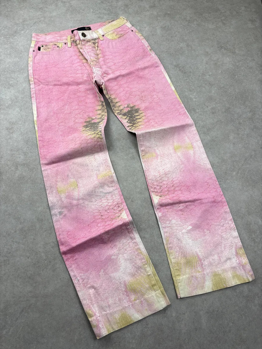 2000s Cavalli Pink Snake Effect Pants jcaQkoIm 4