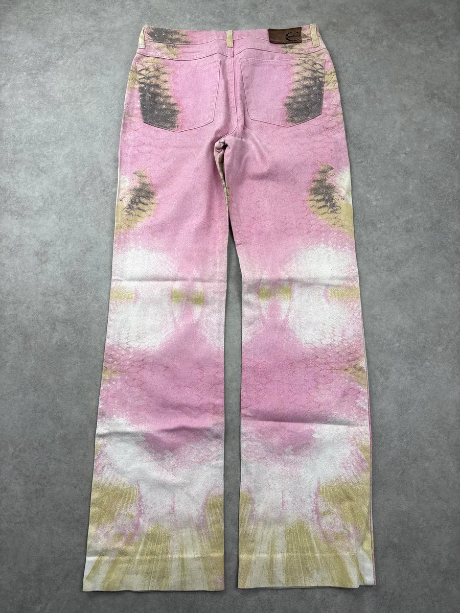 2000s Cavalli Pink Snake Effect Pants jcaQkoIm 6