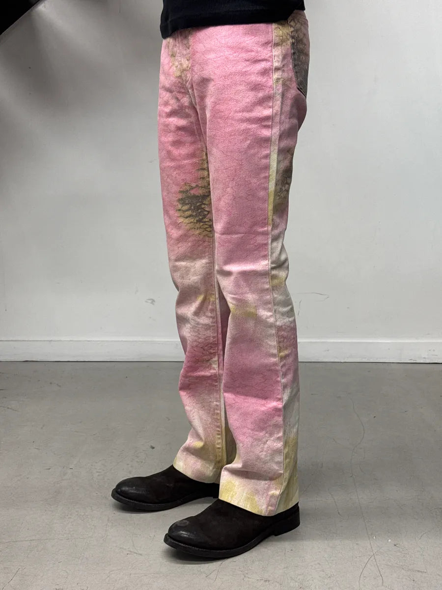 2000s Cavalli Pink Snake Effect Pants jcaQkoIm 2