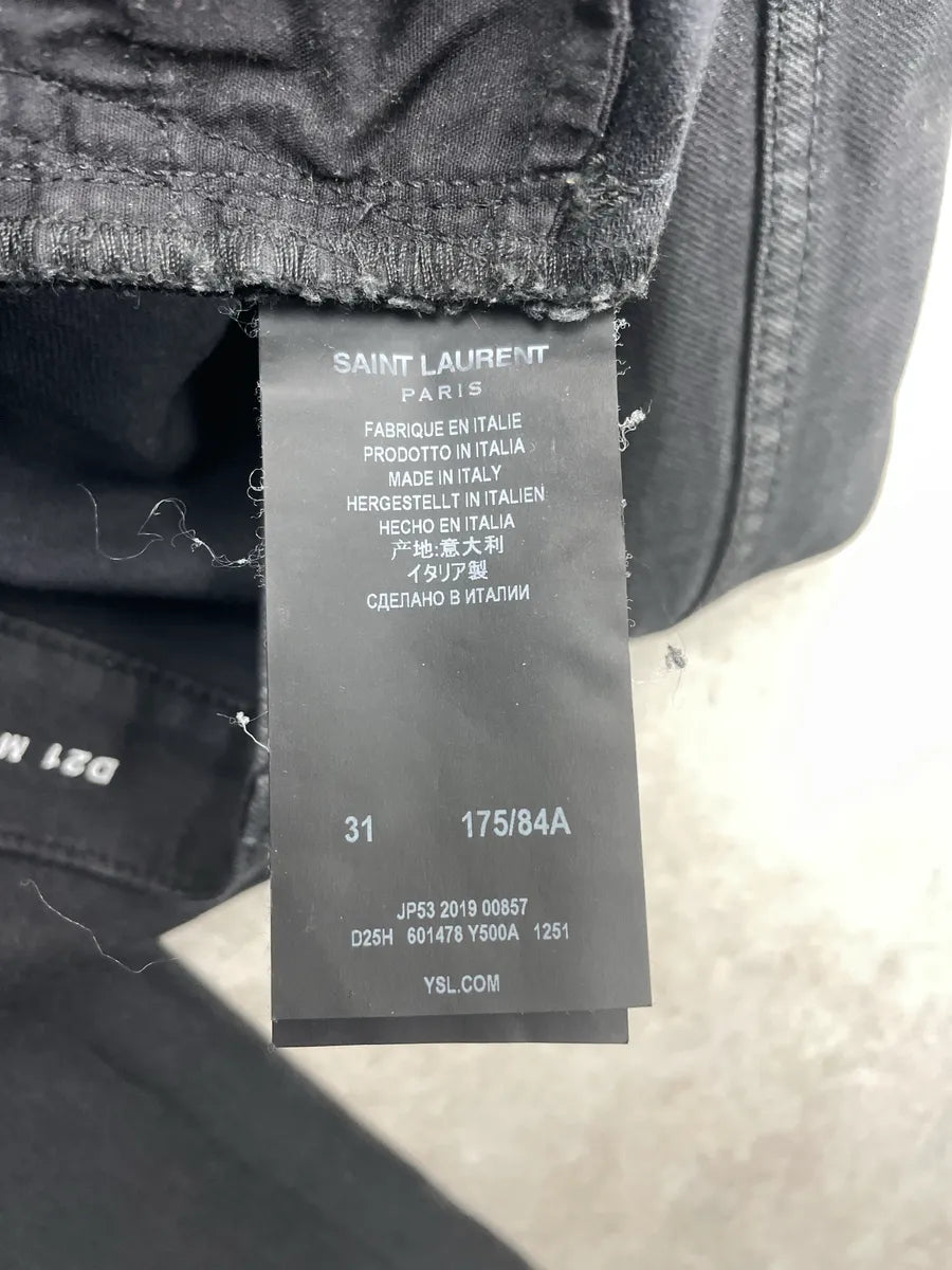 SS2019 Saint Laurent Black Denim Skinny Jeans jchfLYss 12