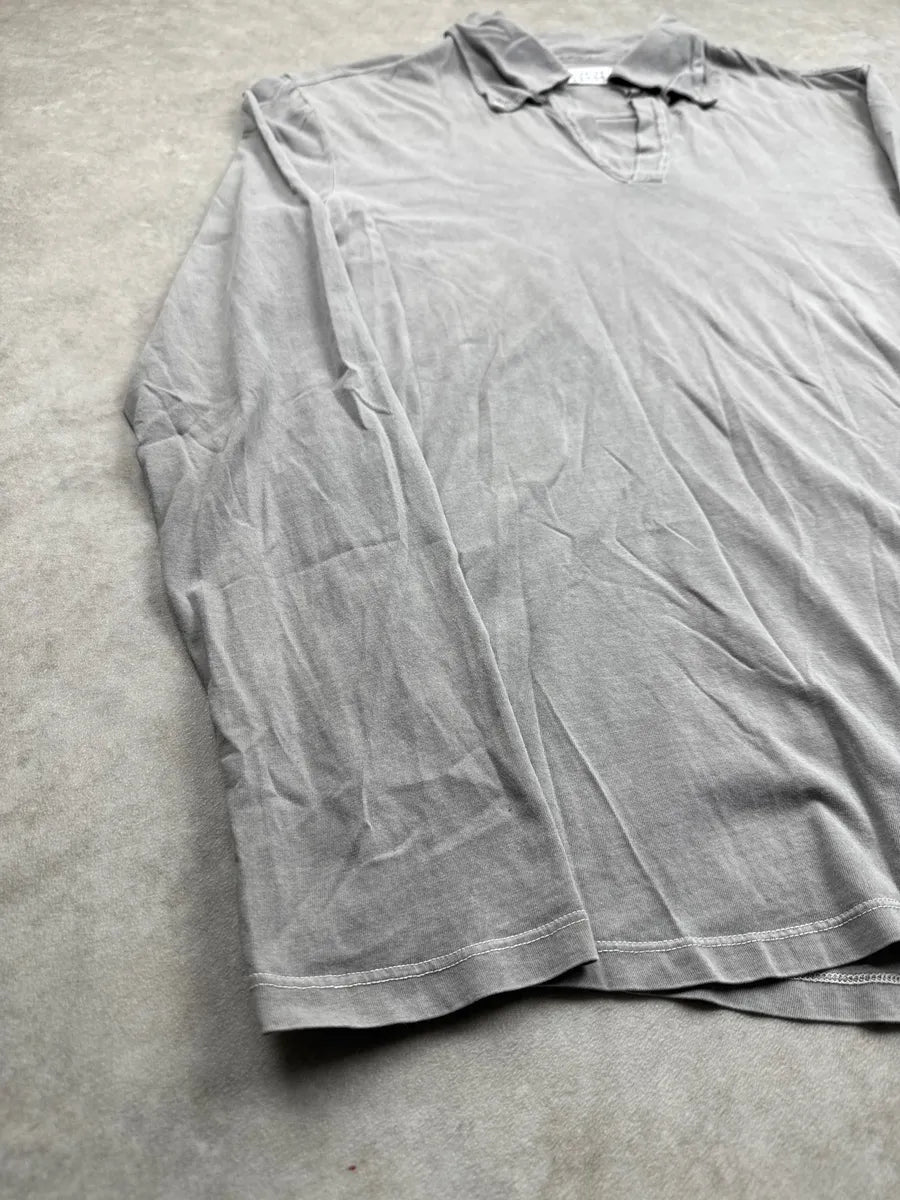 SS2001 Maison Martin Margiela Grey V-Neck Longsleeve Polo jdGdguRB 6