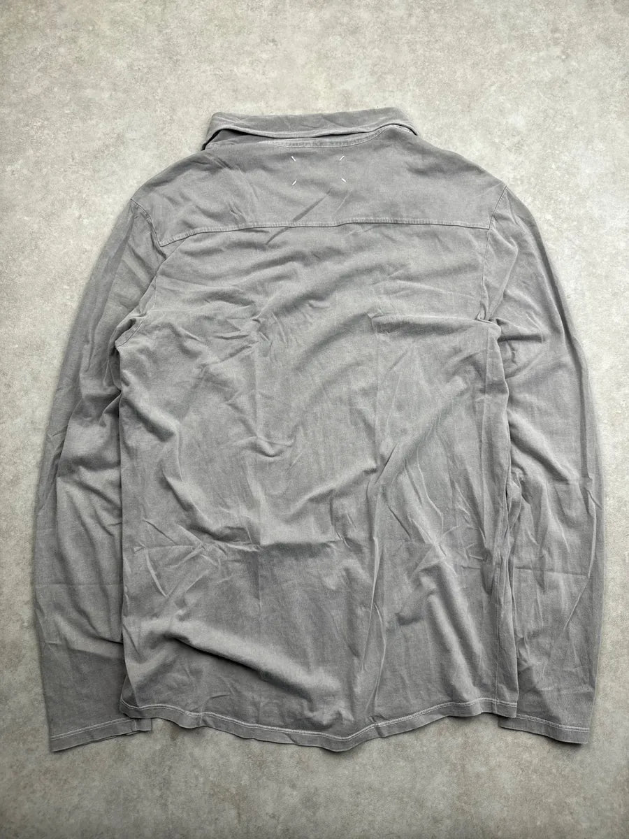 SS2001 Maison Martin Margiela Grey V-Neck Longsleeve Polo jdGdguRB 4