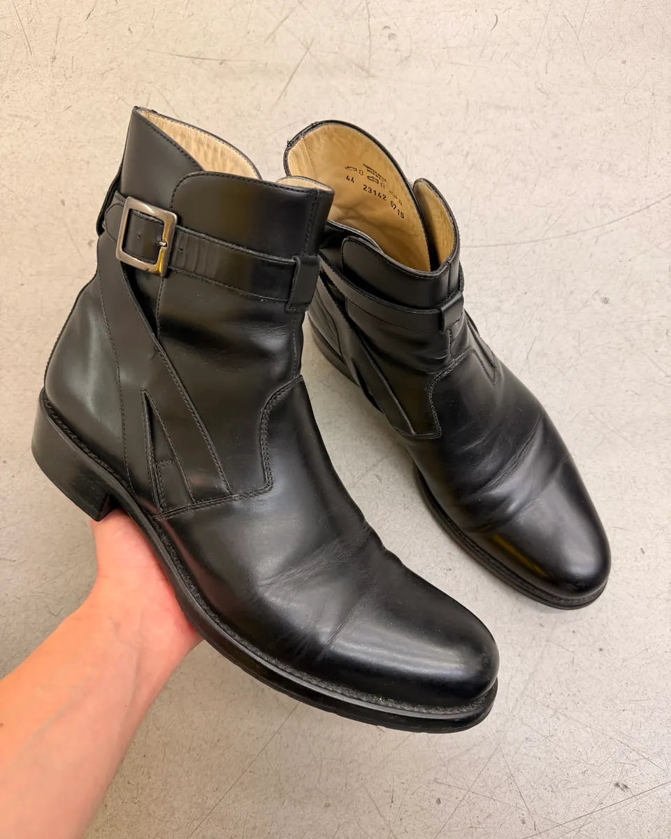 Jean Baptiste Rautureau Black Leather Buckle Strap Boots SRmGWCx 0