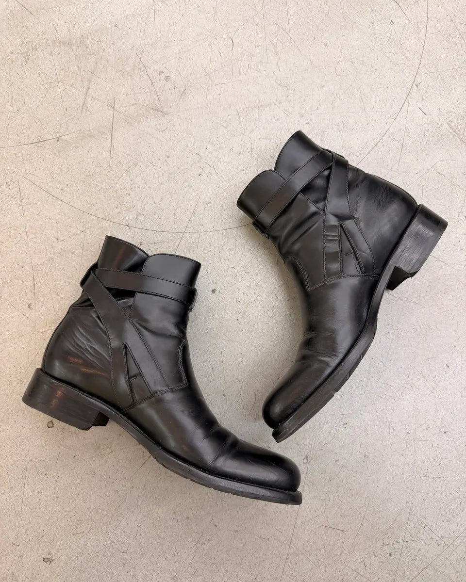 Jean Baptiste Rautureau Black Leather Buckle Strap Boots SRmGWCx 3