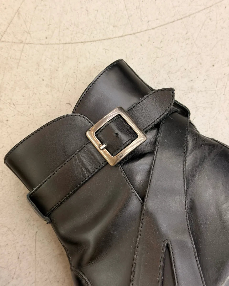 Jean Baptiste Rautureau Black Leather Buckle Strap Boots SRmGWCx 4