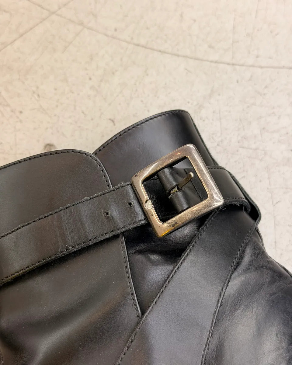 Jean Baptiste Rautureau Black Leather Buckle Strap Boots SRmGWCx 5