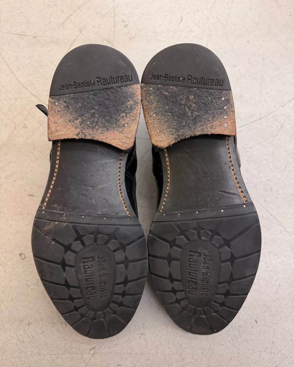 Jean Baptiste Rautureau Black Leather Buckle Strap Boots SRmGWCx 7